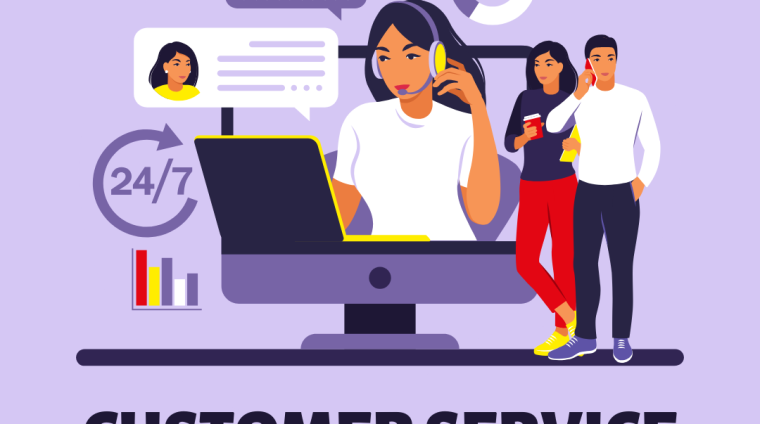 Purple Customer Support Online Service Illustration Instagram Post (1)